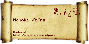 Monoki Örs névjegykártya
